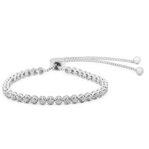 1 Carat Natural Diamond Adjustable Bolo Slide Tennis Bracelet Women MSRP $500